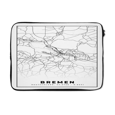Produktbild von MuchoWow® Laptop Hülle 14 ZollBremen - Stadtplan - Karte Laptoptasche - Laptoptasche - Stoßsicher - Schutzhaube