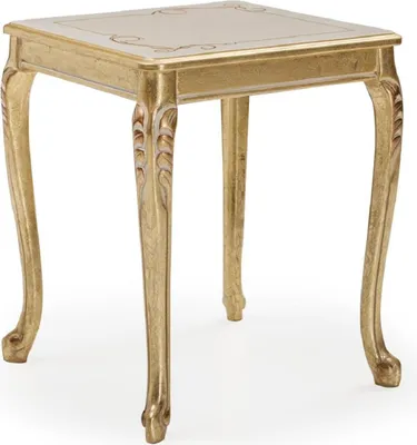 Produktbild von Casa Padrino Luxus Barock Beistelltisch Gold / Creme / Weiß - Quadratischer Massivholz Tisch im Barockstil - Luxus Wohnzimmer Möbel im Barockstil - Barock Möbel - Edel & Prunkvoll