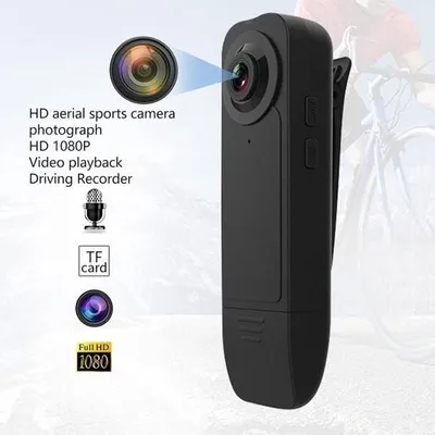 Zdjęcie produktu dla Kamera osobista 1080p z autofokusem – przenośna kamera osobista – akumulator 240 mAh – 64 GB – poręczna kamera sportowa do biura i na zewnątrz