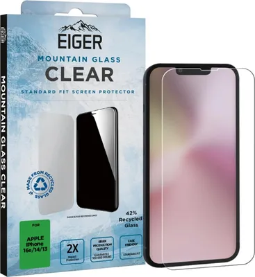 Obrázek produktu pro EIGER EGSP01024, Apple, iPhone 16e / 14 / 13, Odolné proti poškrábání, Odolný proti nárazům, Odolnost proti schození, Prachuodolný, Průhledná, 1 kusů