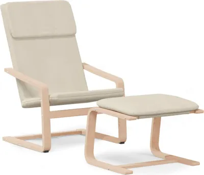 Produktbild von vidaXL Relaxsessel mit Hocker Creme Stoff