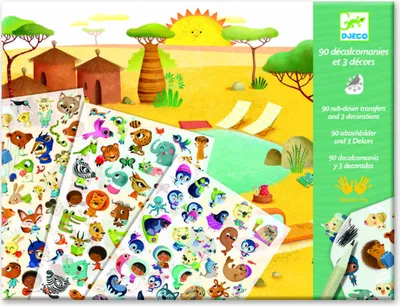 Image de Jeu créatif avec des autocollants Savane, désert et Pôle Nord, Djeco