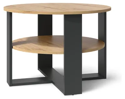 Image de Table basse Vicco Romeo Anthracite/Chêne Artisan 68x68cm, Model 62734