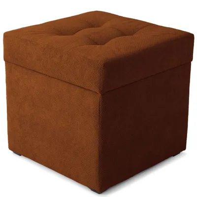 Produktbild von MG Design Polsterhocker Braun 45x45 cm - Stauraum 50L, bis 300 kg, stabil & pflegeleicht, für Wohnzimmer, Schlafzimmer & Flur
