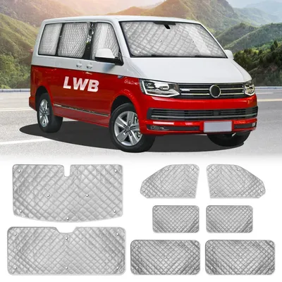 Produktbild von Thermomatten Set 8-teilig für VW T5/T6 LWB Fahrerhaus Verdunkelung Sonnenschutz