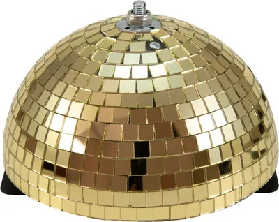 Spiegelkugel halb gold 20cm - für Deckenmontage - Diskokugel Echtglas - 10x10mm Spiegel - PROFI
