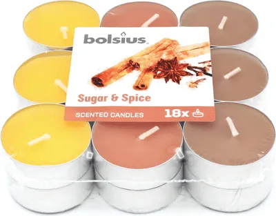 Produktbild von Bolsius Duftteelichter Zucker + Zimt Ø 3,8 cm, 18er Pack
