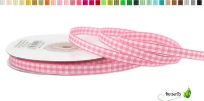 Produktbild von Karoband 6mm, 20 Meter, Farbauswahl:rosa 148