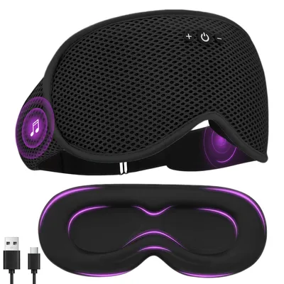 Produktbild von Schlafmaske mit Kopfhörer Bluetooth V5.4, Schlafkopfhörer Bluetooth, Kabellose Schlaf Kopfhörer mit HD Stereo Lautsprecher für Schlafen