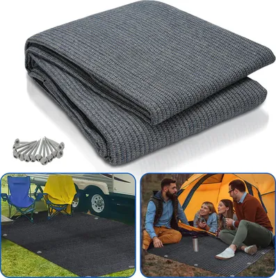 Immagine prodotto di TolleTour tappeto per tenda 250x500cm tappeto per tenda con 13 chiodi e 12 fori Tappeto per campeggio Sottotelo per tenda in HDPE, grigio