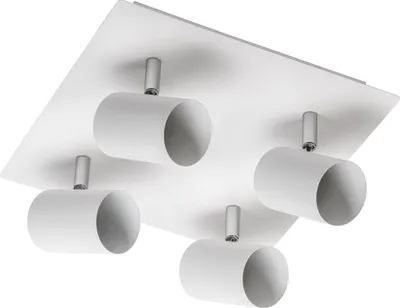 Produktbild von GTV - Deckenleuchte VENETO | moderne Beleuchtung für Büros, Wohnungen und Räume | Deckenlampen Deckenleuchten | 4 x GU10 | Rund/Eckig | Weiss |IP20