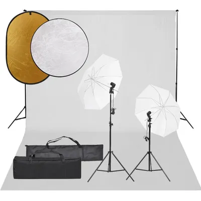 Produktbild von Fotostudio-Set mit Beleuchtung, Hintergrund und Reflektor