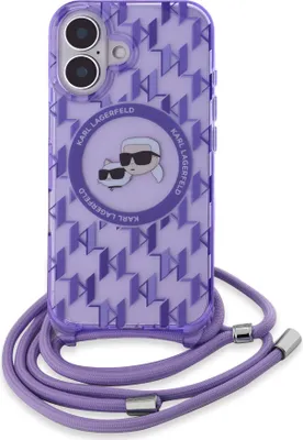 Immagine prodotto di Custodia Karl Lagerfeld per iPhone 16 - teste Magsafe IML KC - cavo - Viola