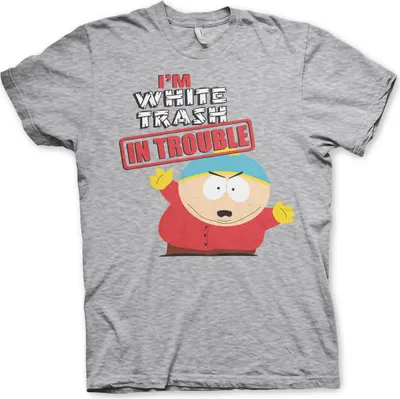 Produktbild von South Park - I'm White Trash In Trouble T-Shirt - X-Large - Heather-Grey