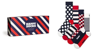 Produktbild von Happy Socks 4-Pack Classic Navy Gift Set Baumwolle Socken Uni Marine 41-46