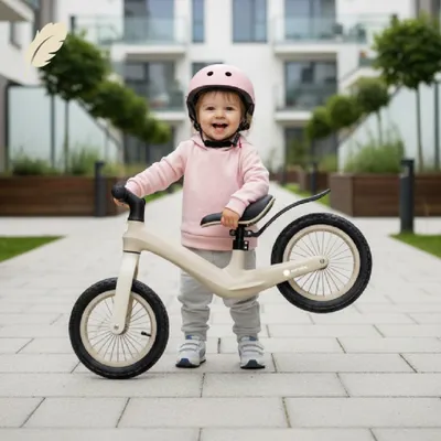 Produktbild von Laufräder Kinder Laufrad Kinderlaufrad Balance Bike Laufrad für Kinder SPORT Nylon leicht Schutzblech Schaumräder, beige