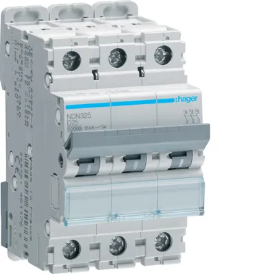 Immagine prodotto di MCB 10kA 3P interruttore di sovracorrente D 25A NDN325 Hager