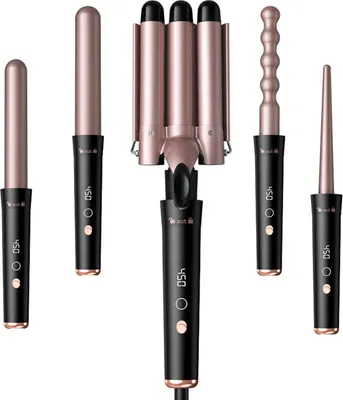 Produktbild von Lockenstab 5 in 1 Haarbürste mit 4 Temperaturstufen,LCD-Display,360° Drehung