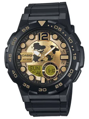 Obrázok produktu pre Hodinky Casio Collection AEQ-100BW-9AVEF, analógové a digitálne, s remienkom