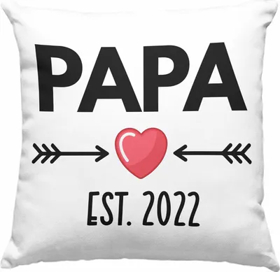 Produktbild von Trendation - Papa 2022 Du Wirst Papa Geschenk Schwangerschaft Verkünden Vater Überraschung Baby Deko-Kissen mit Füllung 40x40 (Grau)