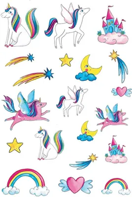 Produktbild von Feenhafte Einhorn-Tattoos - Einheitsgröße