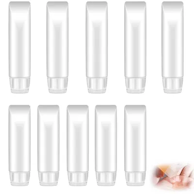 Zdjęcie produktu dla 10 sztuk wielorazowych, napełnianych podróżnych butelek, przeznaczonych do płynów, pojemność 30 ml/50 ml