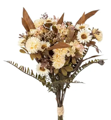 Produktbild von G.blümt Künstlicher Blumenstrauß wilde Crysanthemen 55cm, Kunstblumen Bouquet wie echt für Vasen, dauerhafte Blumendeko Tischdeko Weiß