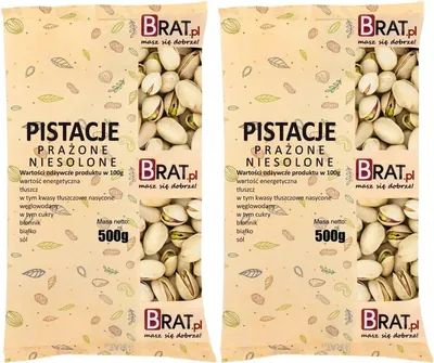 Zdjęcie produktu dla Pistacje prażone niesolone 1kg (2x500g)