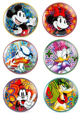 6 Dessertteller Disney Forever & Ever, Porzellan, 19 cm