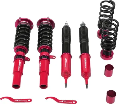 Obrázek produktu pro Sada odpružení Coilover, ocelová konstrukce, délka 54 cm, šířka 64 cm, výška 45 cm, výškově nastavitelná