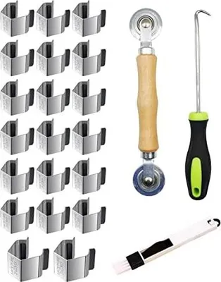 Produktbild von Bildschirmtür-Werkzeug-Set - 20 Stück Bildschirm-Installations-Clips mit Bildschirmrollwerkzeug und Entfernen Türhaken, Bildschirm-Reparaturset, Mechaniker-Werkzeug