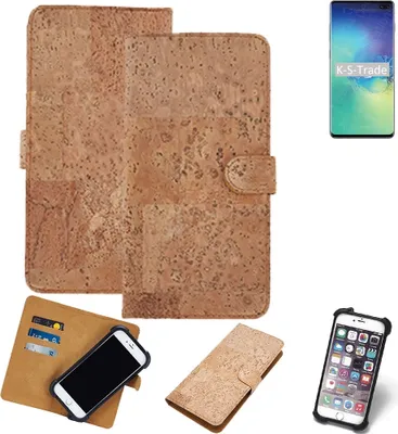 Produktbild von K-S-Trade Hülle kompatibel mit Samsung Galaxy S10+ Exynos  Kork Handyhülle Cover  Schutzhülle TPU Case Bumper in Hellbraun, (1x)
