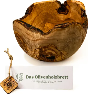 Produktbild von Große Obstschale aus Olivenholz, Naturrand 24 cm