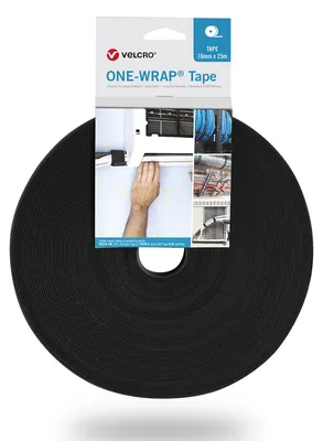 Immagine prodotto di Nastro VELCRO® One Wrap® largo 25 mm, ignifugo, nero, 25 m