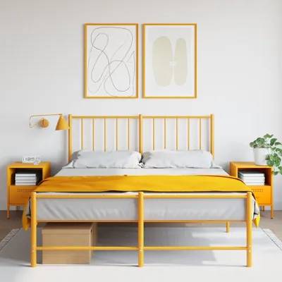 Immagine prodotto di Maison Exclusive - Comodini 2 pz. Giallo senape 36x39x50,5 cm Acciaio