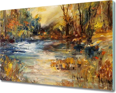 Produktbild von Coloray Kochplattenabdeckung Herdabdeckplatte 80x52 cm Hackbrett Schneidebrett Küchenbrett - lake forest