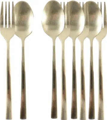 Produktbild von OTIX Kuchengabeln Teelöffel Set von 8 kleinen Löffeln Gabeln Besteckset