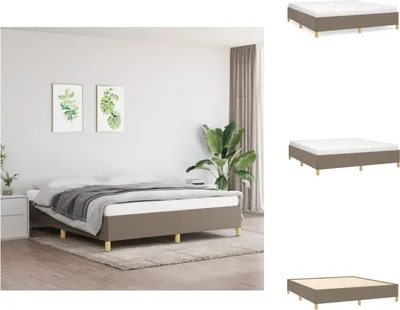 Obrázok produktu pre vidaXL Box spring bed taupe 180x200 cm fabric - Postele a rámy postelí