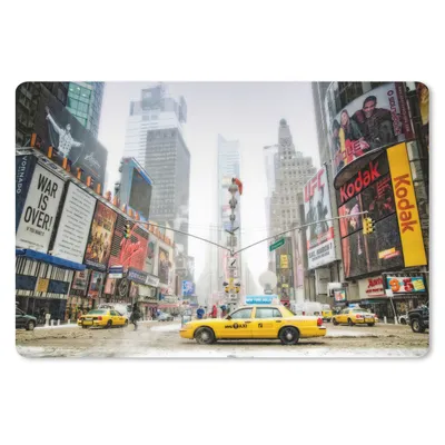 Produktbild von MuchoWow® Schreibtischunterlage New York - Taxi - Architektur 60x40 cm - XXL Mauspad - Großes Mauspad