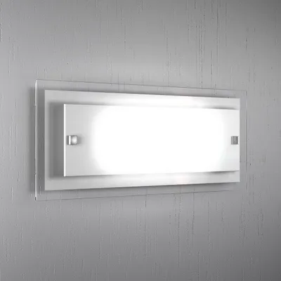 Image de Applique Moderne Métal et Verre Blanc 2 Lumières E27