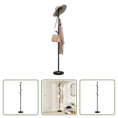Obrázok produktu pre The Living Store Vešiak na kabáty čierny 175 cm Práškovo lakované železo