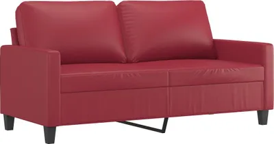 Zdjęcie produktu dla vidaXL sofa 2-osobowa czerwone wino 140 cm imitacja skóry