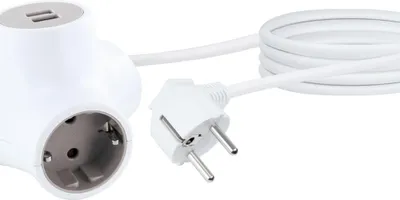 Obrázok produktu pre Schwaiger stolová zásuvka biela 3-cestná s 2x USB nabíjacími portami