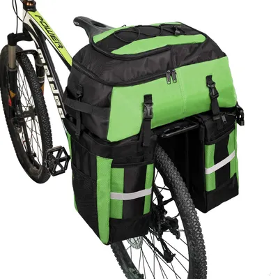 Image de Sacoche de vélo 3 en 1 - Sacoches de vélo - Double sacoche de vélo - Bagage de vélo multifonctionnel - Résistant à la déchirure