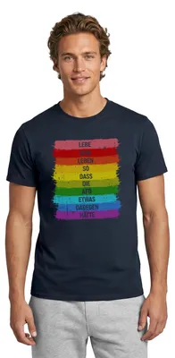 Produktbild von Spreadshirt Lebe So Dass Die AFD Was Dagegen Hätte Regenbogen Männer T-Shirt, M, Navy