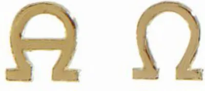 Produktbild von Verzierornamente Alpha und Omega klein 1,5x1,5cm gold