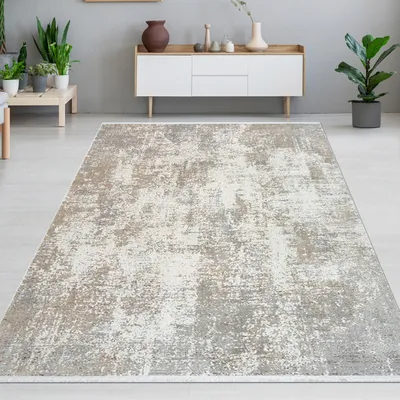 Obrázok produktu pre Moderný odolný koberec do spálne s abstraktným vzorom, béžový, rozmery – 160 x 230 cm