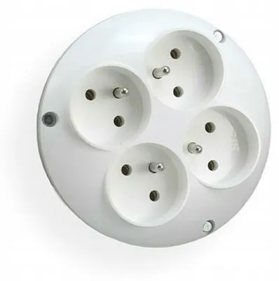 Immagine prodotto di distributore a 4 vie con messa a terra, bianco, Elgotech RO-40
