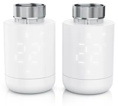 Produktbild von Brandson WLAN-Heizkörperthermostat 2er Set mit App-Steuerung, 7-Tage-Programm, LED-Display, Drehregler, Fenster-Offen-Erkennung, Frostschutz, Heizungsthermostat, 2 Stück, weiß