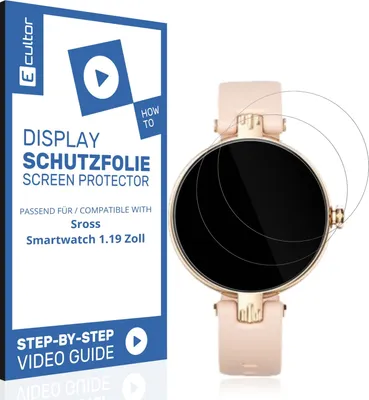 Produktbild von 2x 3D Schutzfolie für Sross Smartwatch 1.19 Zoll Display Folie Flexibel Full Cover
